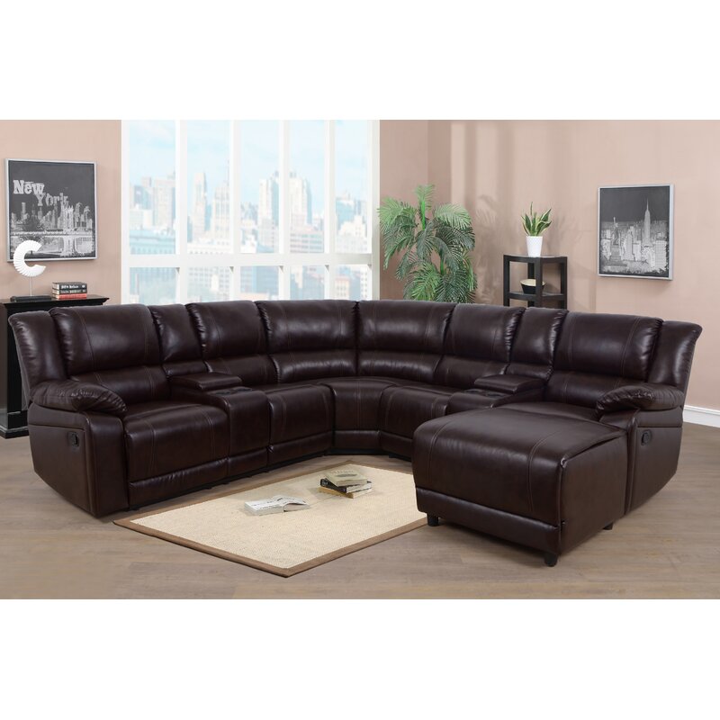 Red Barrel Studio Piece Vegan Leather Reclining Living Room Set